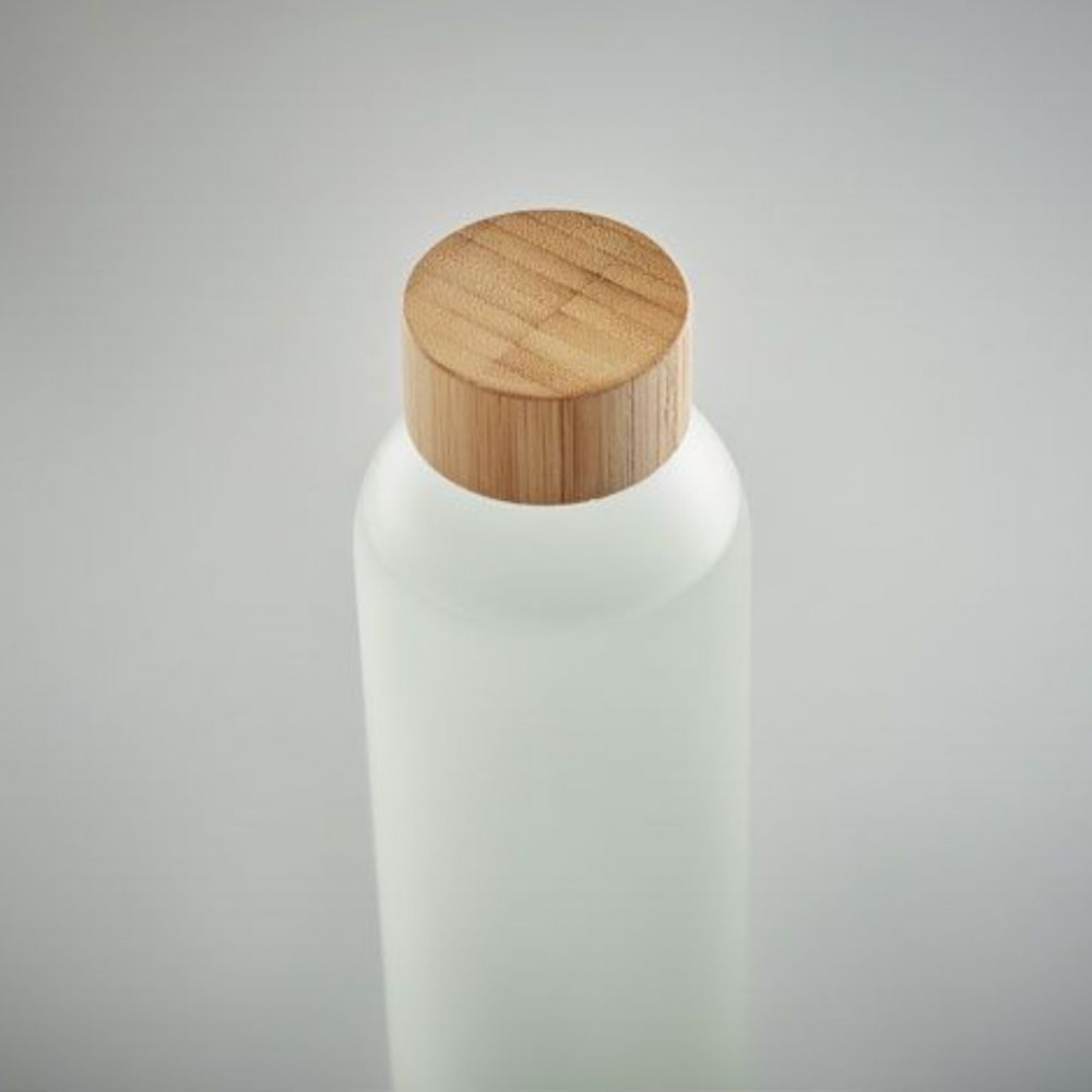 Preview: Sublimation Glasflasche mit Verschluss aus Bambus 650ml